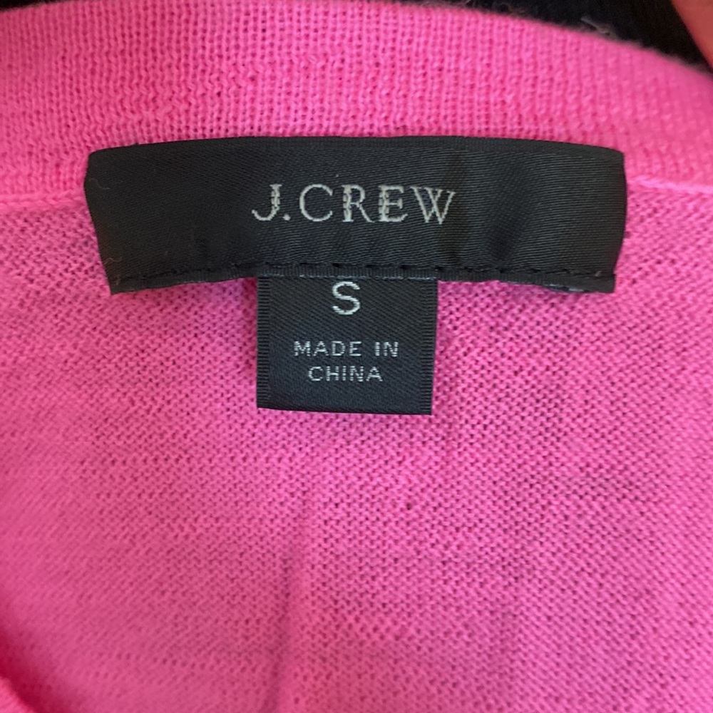 J.Crew Womens Bright Pink Wool Crewneck Long Sleeve pull over Sweater - Picture 4 of 5